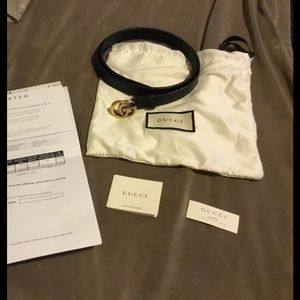 Authentic Gucci Black Leather Belt